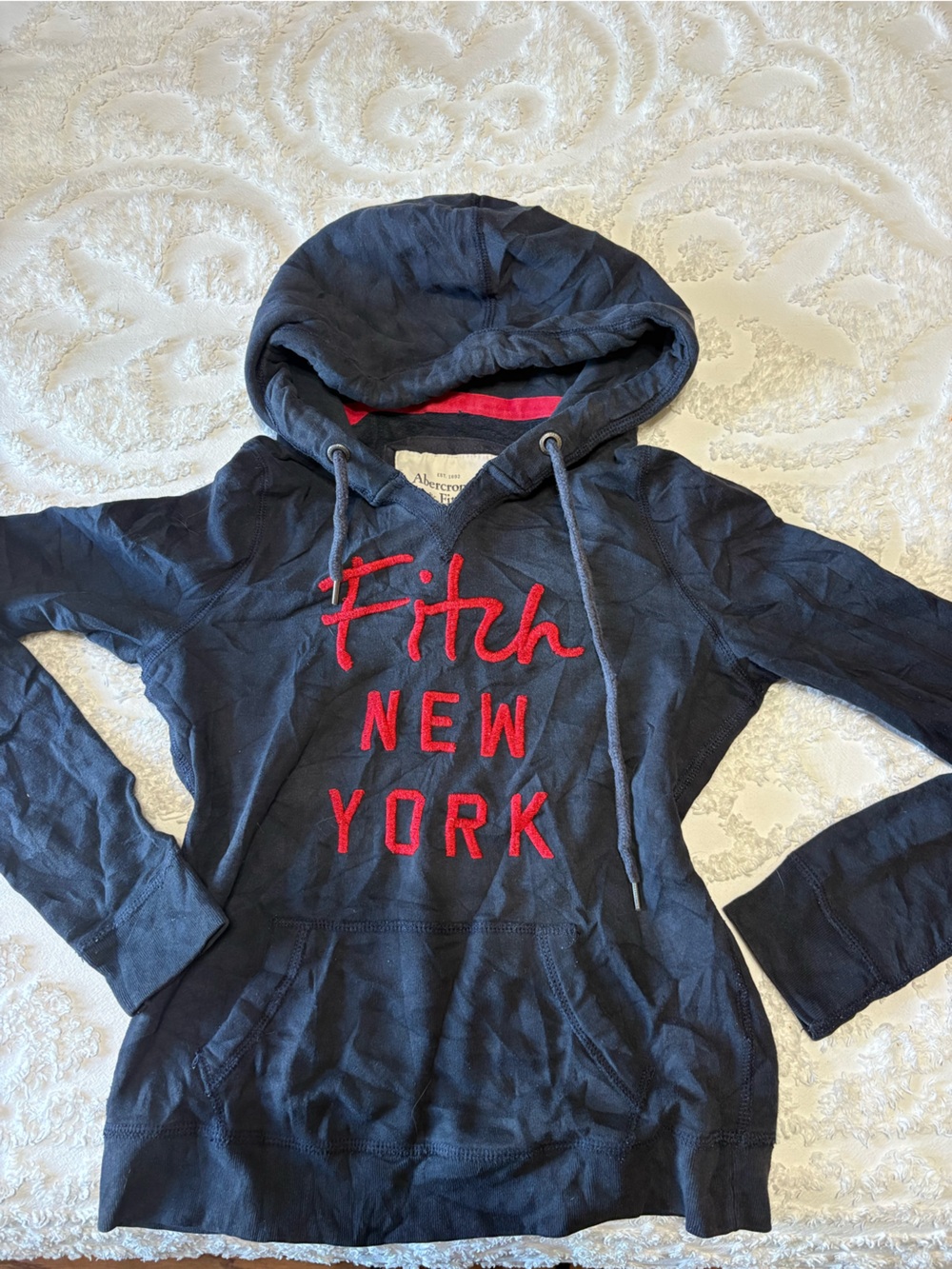 Y2K Abercrombie & Fitch Black Turtleneck Sweater with Red Logo